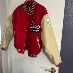 Elvis Red and Tan Varsity Jacket